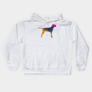 Hungarian Wirehaired Vizsla in watercolor Kids Hoodie